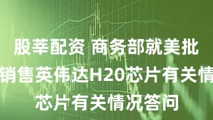 股莘配资 商务部就美批准对华销售英伟达H20芯片有关情况答问
